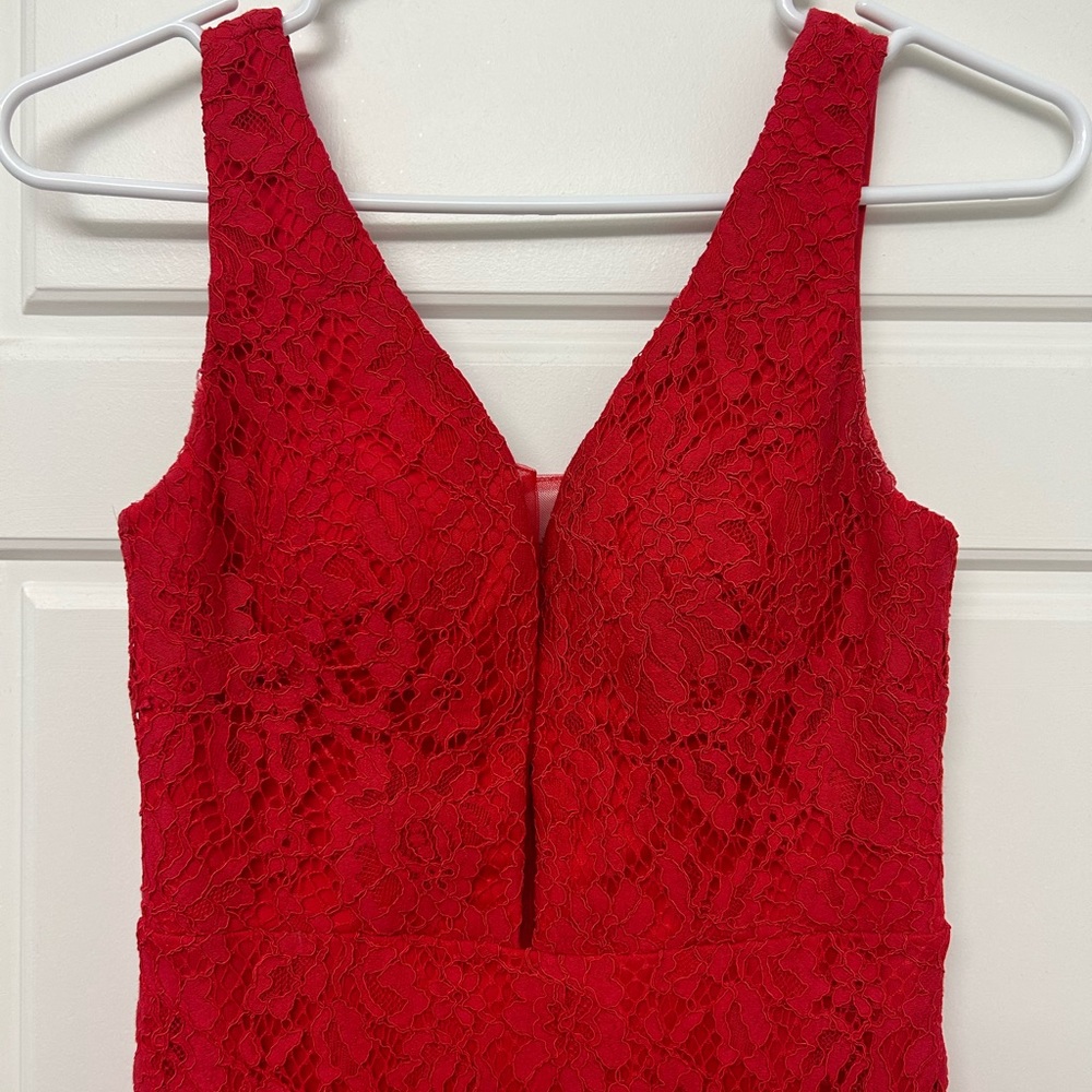 Long Red Lace Dress